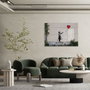 Wallity Cuadro Decorativo Banksy en Vidrio Templado 50 x 70 cm